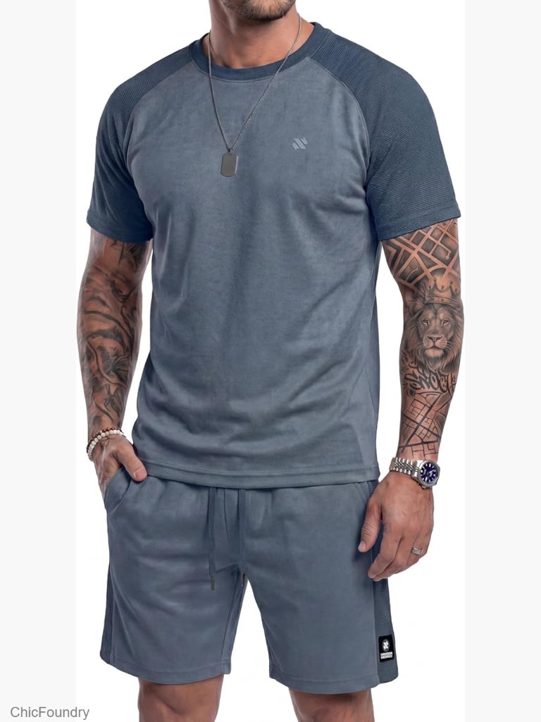 2 Piece Short Set Casual Tracksuit Matching Tshirt Shorts Lounge Set Vacation